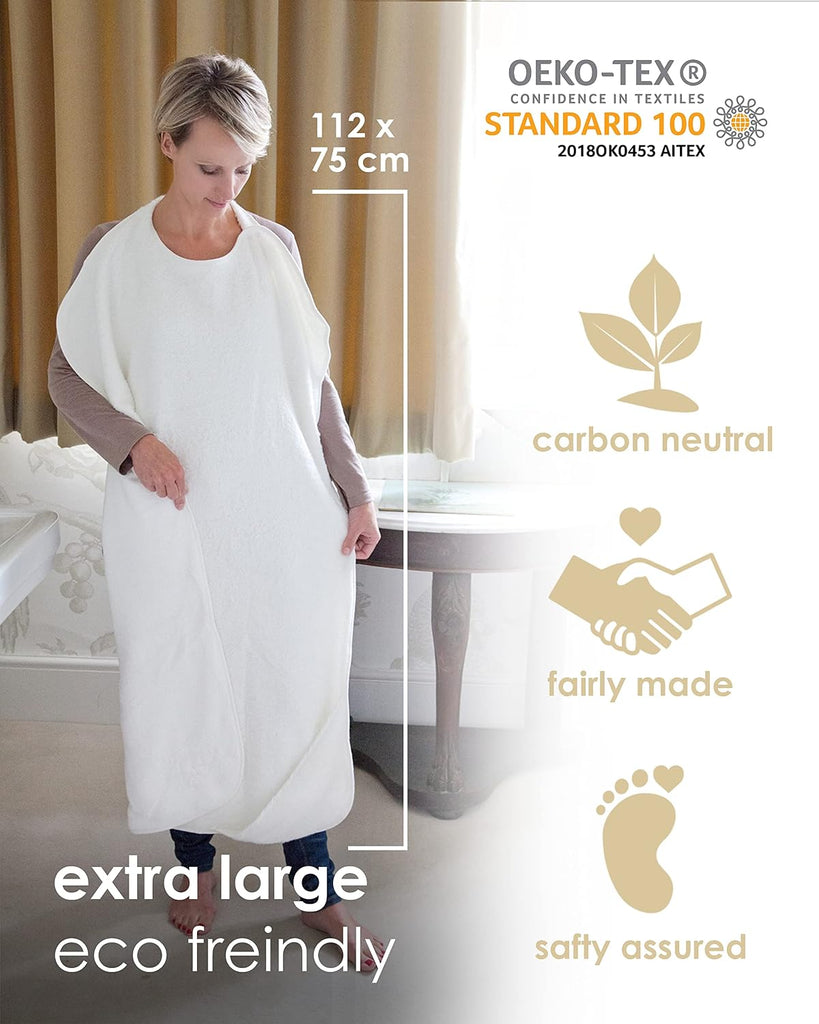 Hands Free Baby Bath Towel | Luxuriously Soft Cotton & Viscose Derived from Bamboo Hooded Baby Towel | Apron Towel