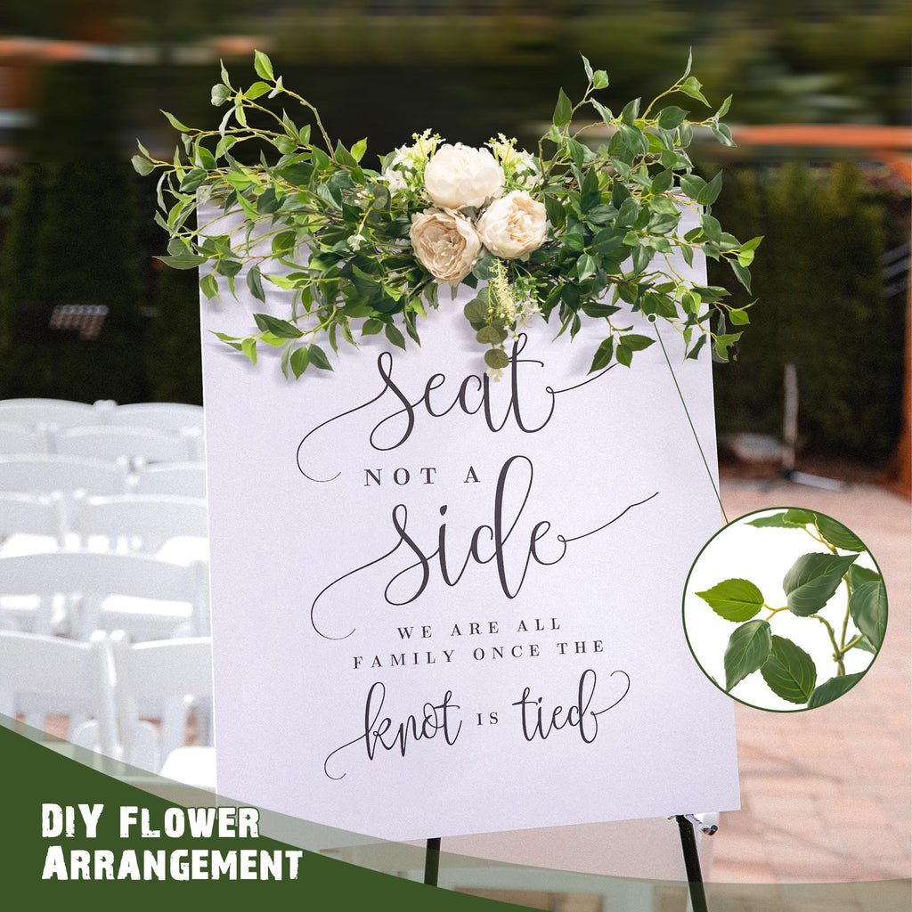 Artificial Plants Greenery Eucalyptus Stems Branches Plant Decor, Faux Rustic Ficus Leaf Floral for Indoor Table