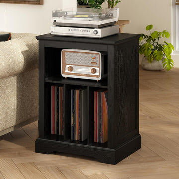 Large Farmhouse Record Player Stand, 31.5" Turntable Stand, Black