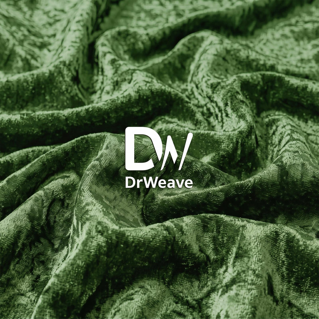 Crushed Velvet Fabric, 2 Way Stretch, 63 Inch x 1 Yard, Olive Green