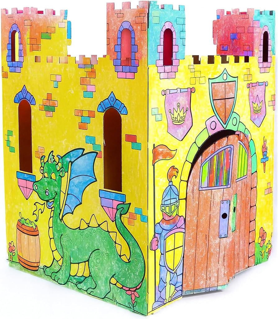 Playhouse Cardboard Fairy Tale Castle - Kids Color & Draw Fort