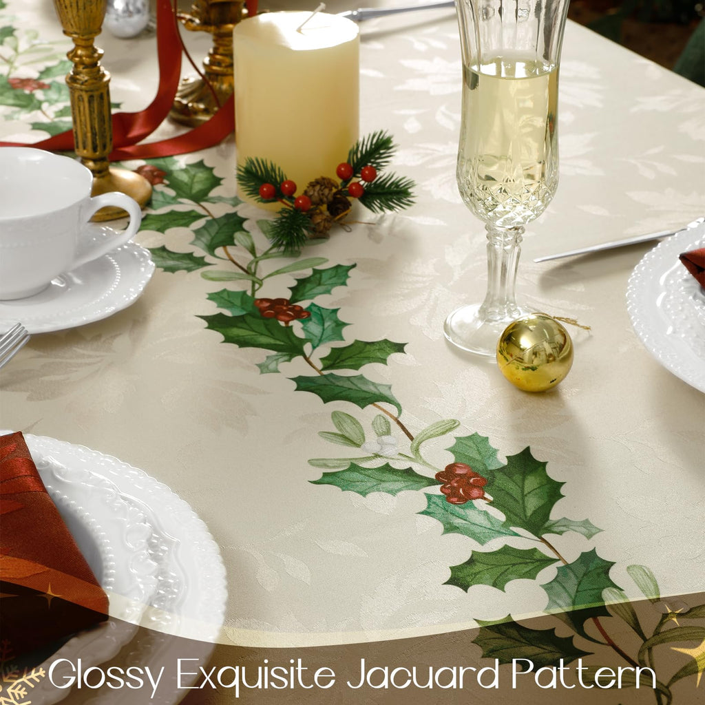 Christmas Jacquard Rectangle Tablecloth, 60 x 84 Inch