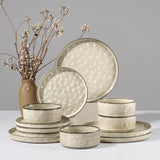 Dinnerware Sets, 12-Piece Plates and Bowls Set, Stoneware Dish Set for 4, Ceramic DinnerwareRestaurant