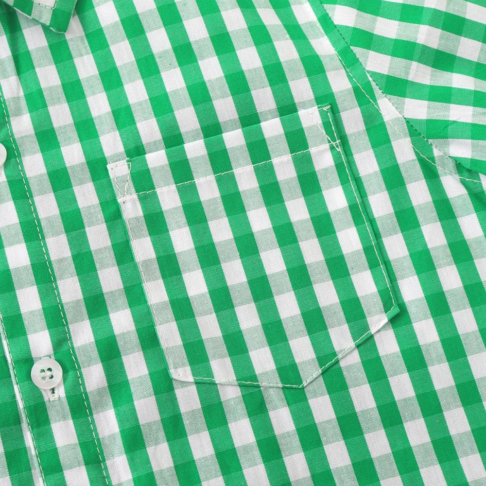 Girls Long Sleeve Button Down Shirt Tie Front Blouse Tops