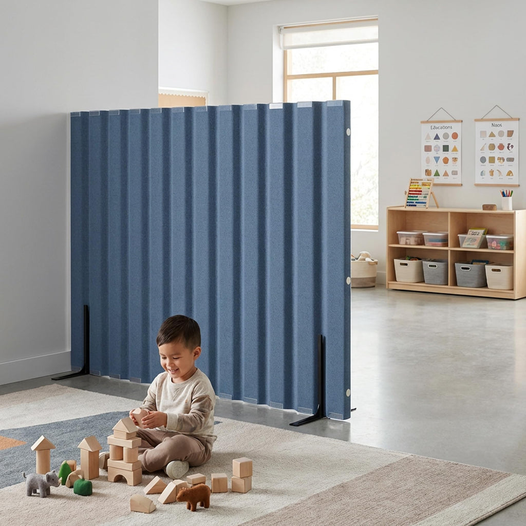 Room Divider, Acoustic Room Divider Panel, Blue, 48" X 6'