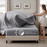 Queen Comforter Set Grey - Bed in a Bag Queen Bedding 7 Pieces, GentleSoft Pintuck Bed Set Gift for Family