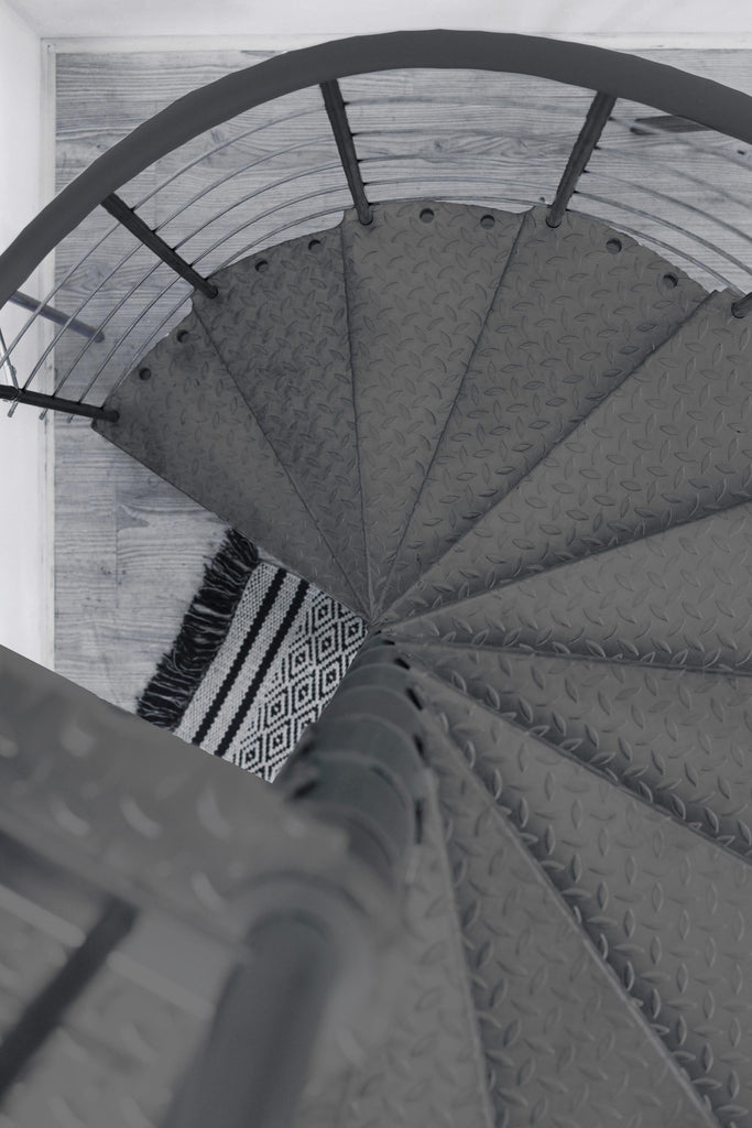 Austrian Outdoor Spiral Staircase Steel Galvanized+Black/White/Anthracite Painted Tube/Cable Railing Option 47.24"