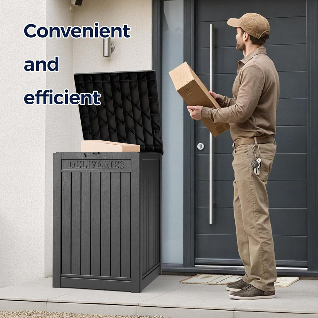 50-Gallon Package Delivery Box - Resin Storage with Sign & Lockable Secure