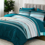 Dobuyly Teal Queen Comforter Set 7 Pieces