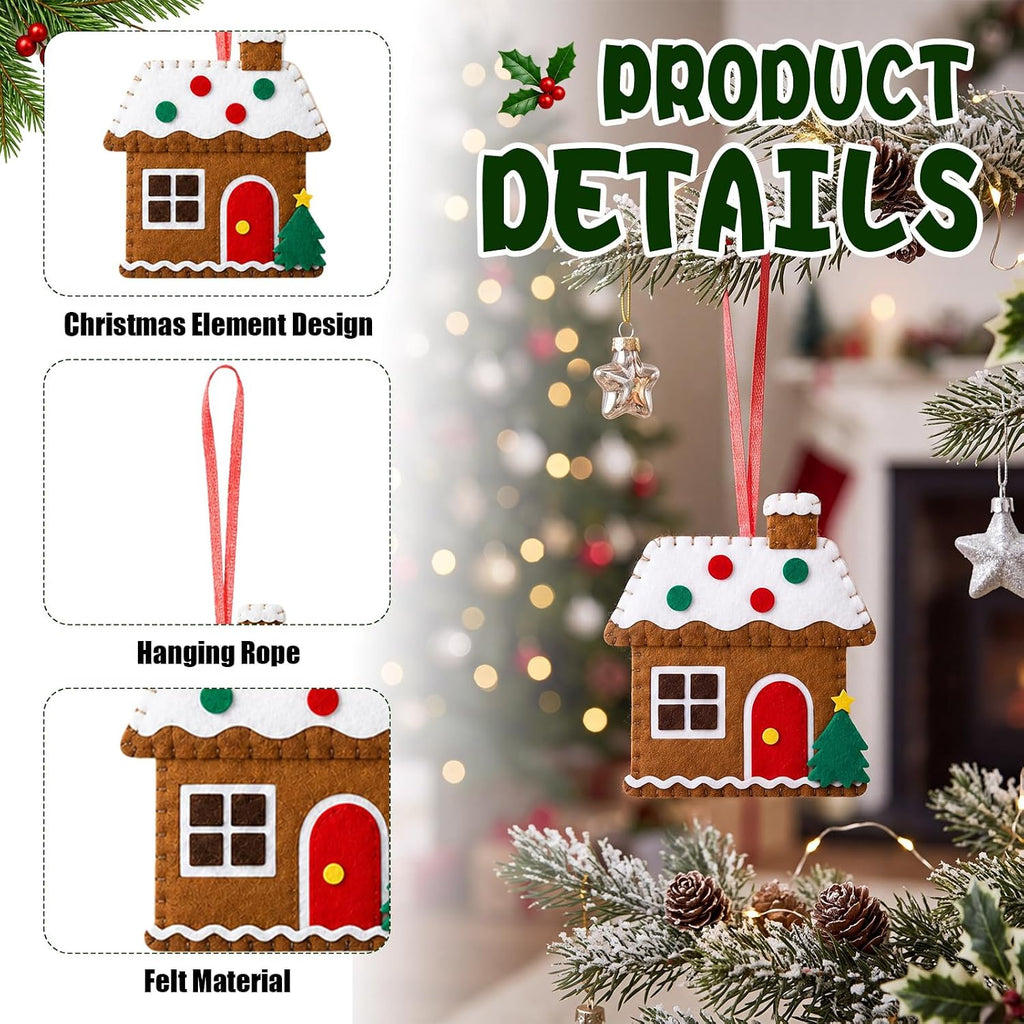 Felt Christmas Ornaments Set,4" - Set of 24