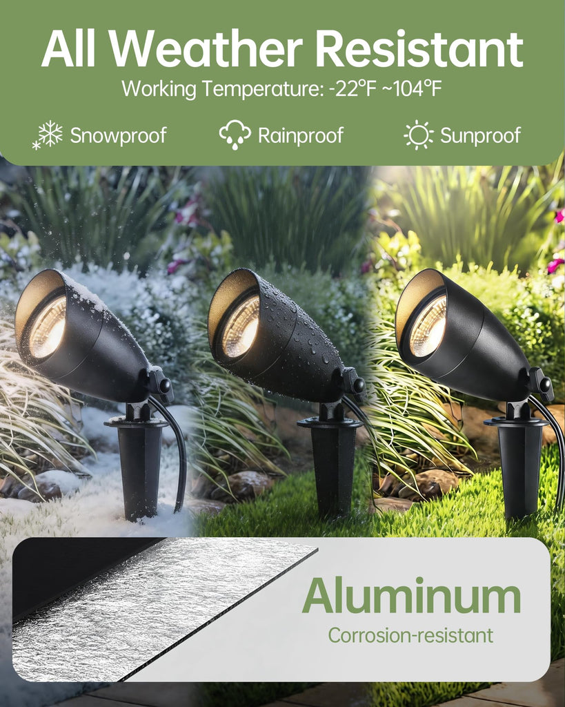 8Pack Low Voltage Landscape Spotlight,12v Outdoor Uplight Waterproof
