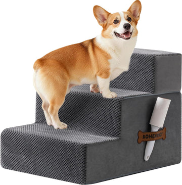 Dog Stairs, Steps and Ramp for High Bed & Sofa, 13-24" H Detachable Pet Stairs for Small Medium Dogs, Sturdy 40D