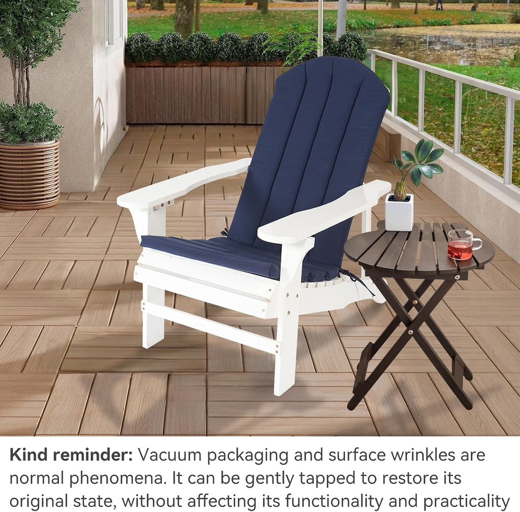 Adirondack Chair Cushion Set of 2 Indoor Outdoor Furniture Cushions Rocking Chair Cushions with Straps Replacement