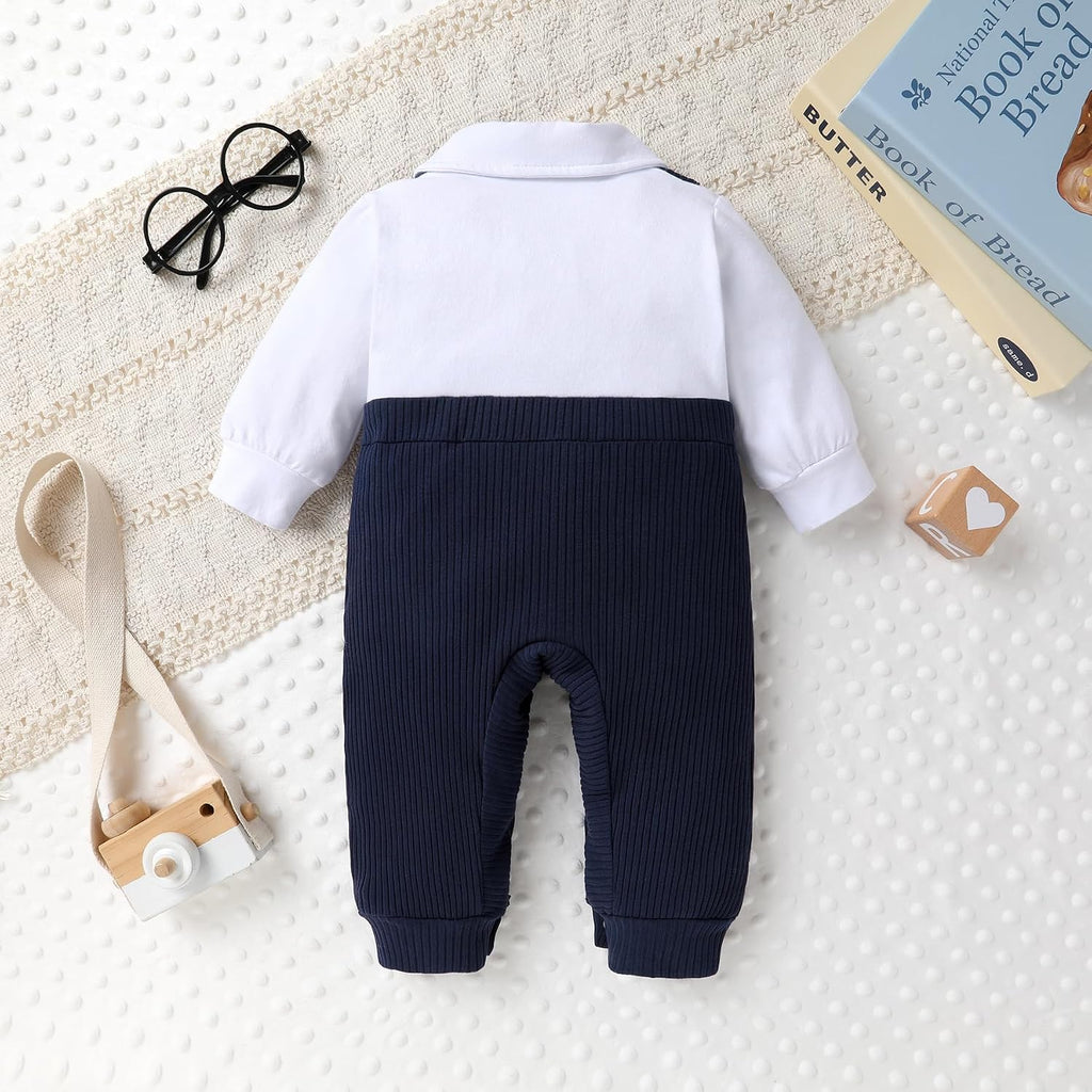 Newborn Baby Boy Clothes Infant Gentleman Outfit Bow Tie Romper