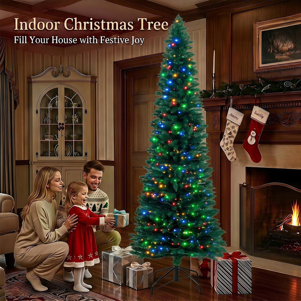 Christmas Tree with Light,Artificial Pencil Xmas Tree for Xmas Decor