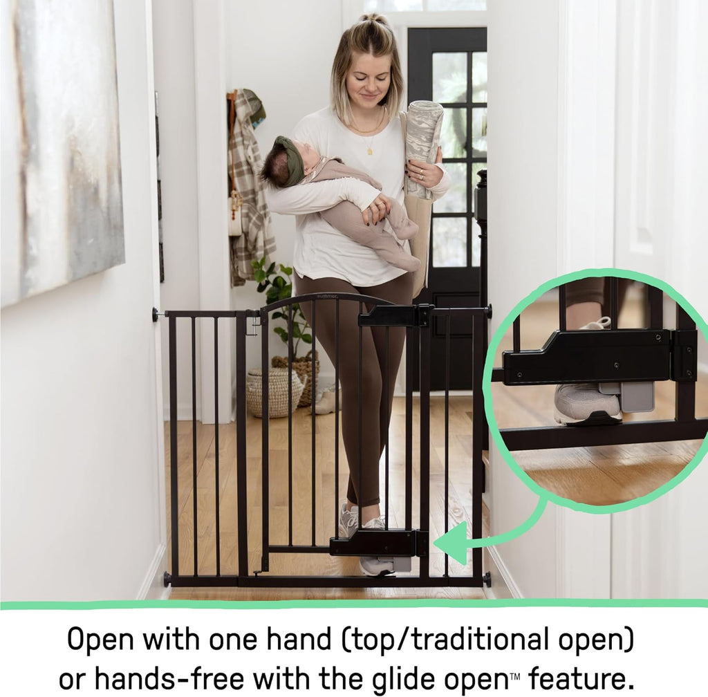 Easy Open Baby Gate & Dog Gate, Hands-Free Open Patent-Pending Foot Pedal, 27.5"-52" Wide, 28" Tall, Hardware or