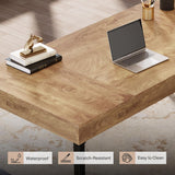 55" Industrial Executive Desk, Rustic Simple Computer Laptop Desk with Strong Metal Legs