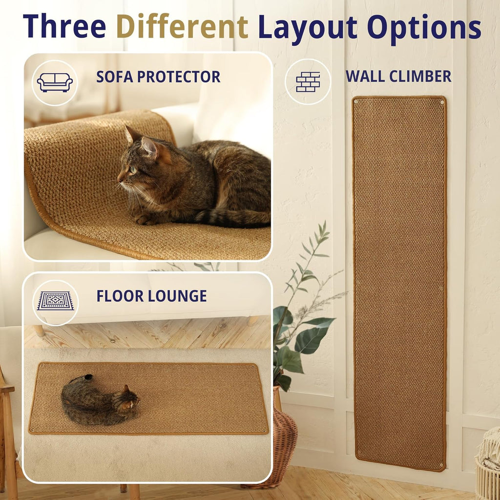 Cat Wall Climbing Carpet - Cat Wall Scratcher 67" x 17" with Fixed Nails