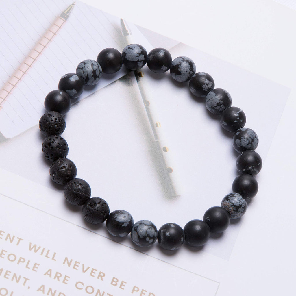 Essential Oil Bracelets, Lava Rock Stone Beads Diffuser Bracelet Gemstone Aromatherapy Bracelet(Pack of 3)