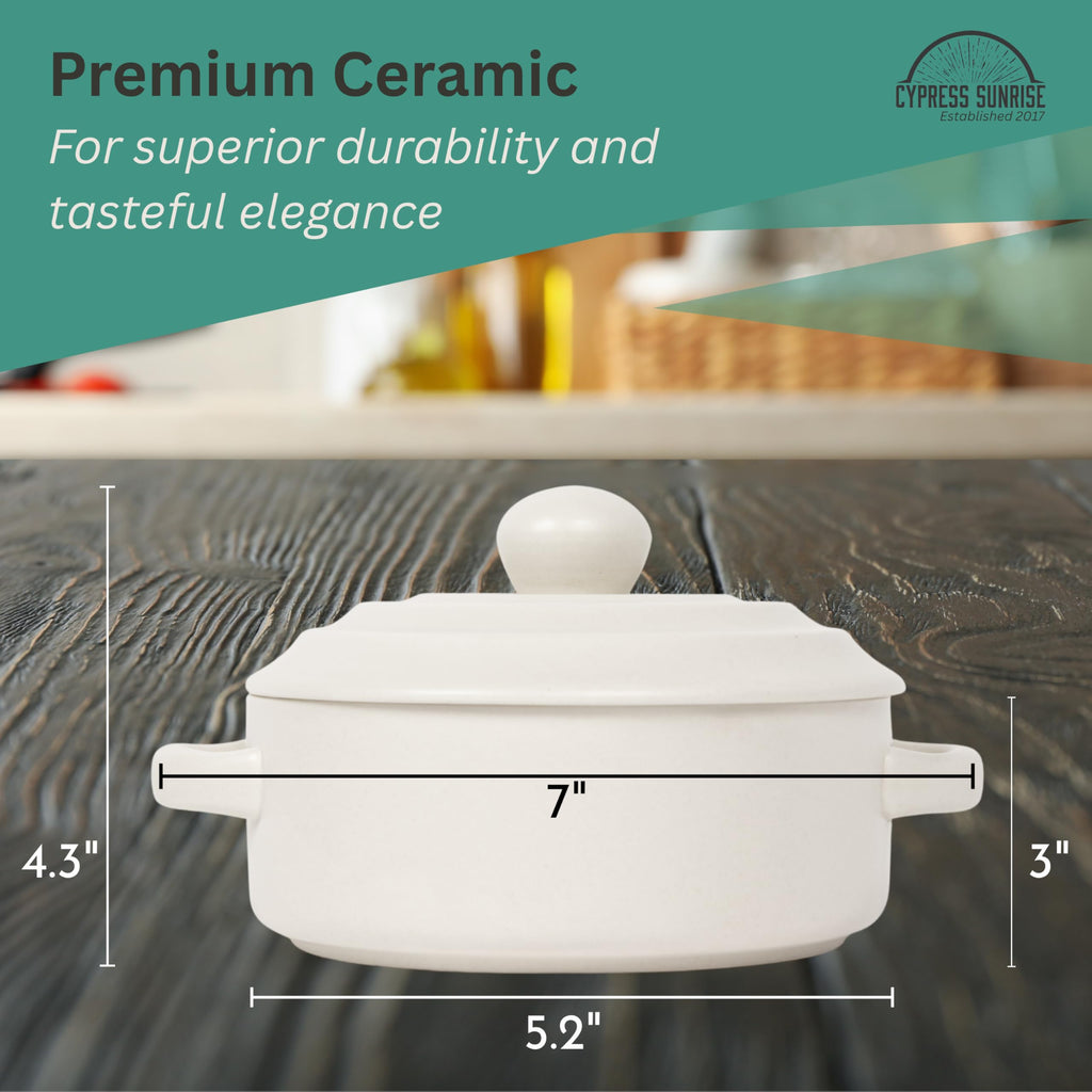 Brie Baker with Lid and Spreader - White Ceramic Baking Dish for Cheese, Baked Brie, Fondue, Dip - Oven Safe Baker