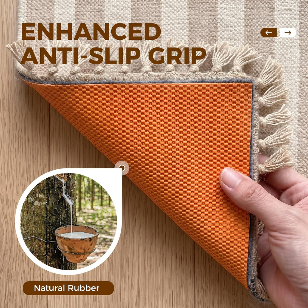 Rug Pad 5 x 7 Ft Non-Slip, Felt and Natural Rubber Backing, 1/4" Thick, Cushioned Gripper Pads, Keep Rugs in Place - Set of 35