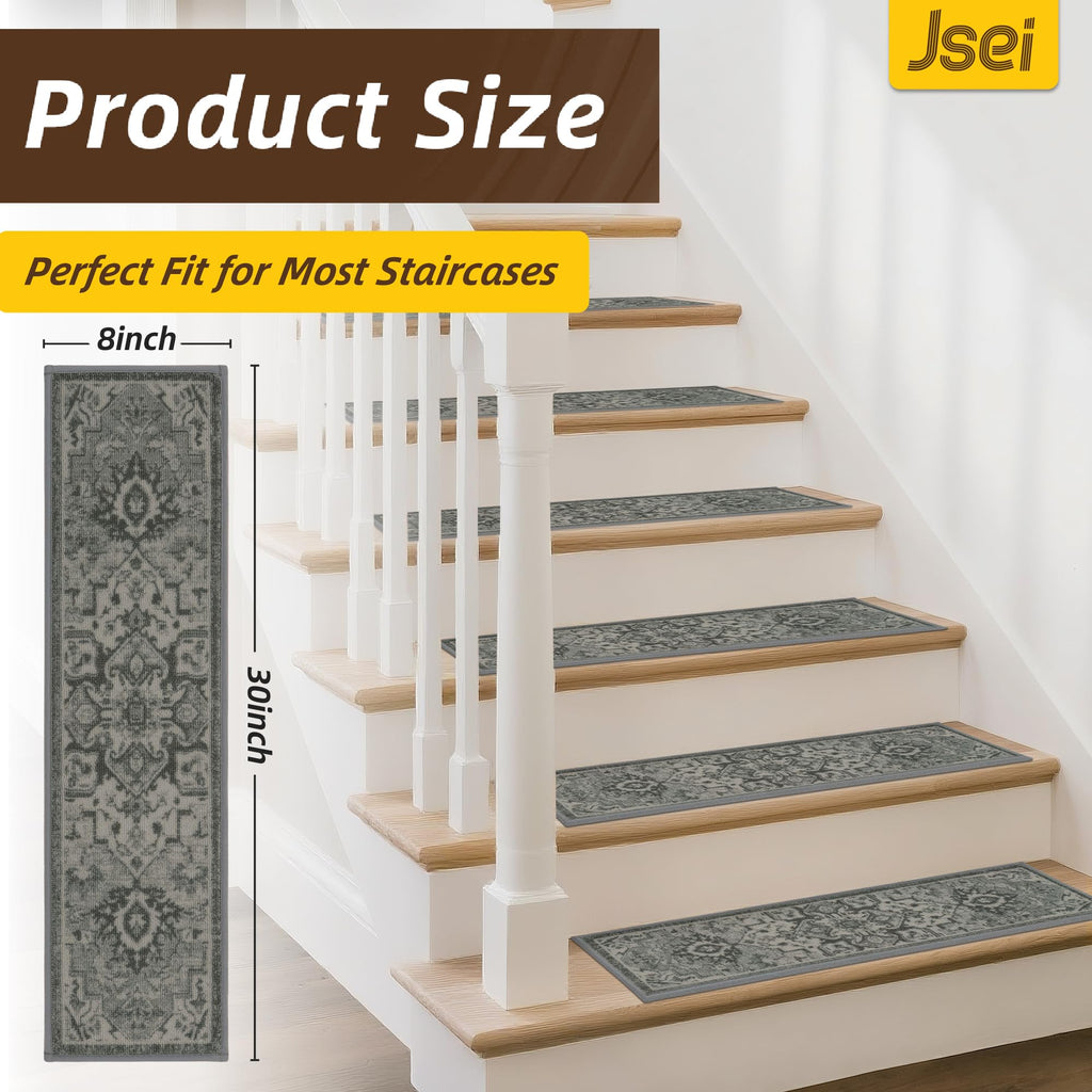 Stair Treads, 15 Pack 8" X 30", Olive/Grey