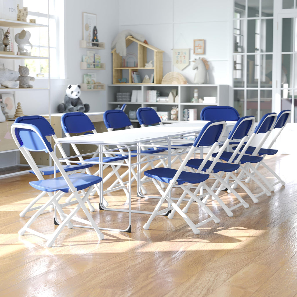 2 Pack Kids Blue Plastic Folding Chair