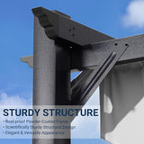 10'x12' Outdoor Pergola with Retractable Canopy, Patio Metal - Image 3