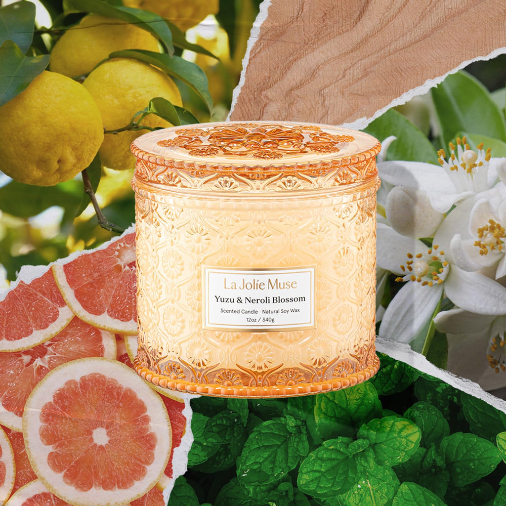 Yuzu & Neroli Scented Candles, Natural Soy 2-Wick