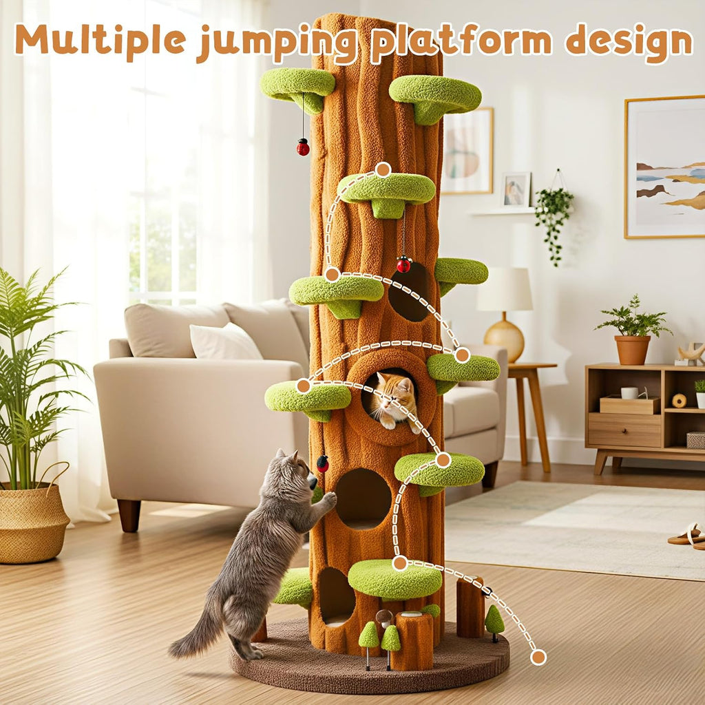 90.5-Inch Tall Cat Tree Cats Condo for Large Cats