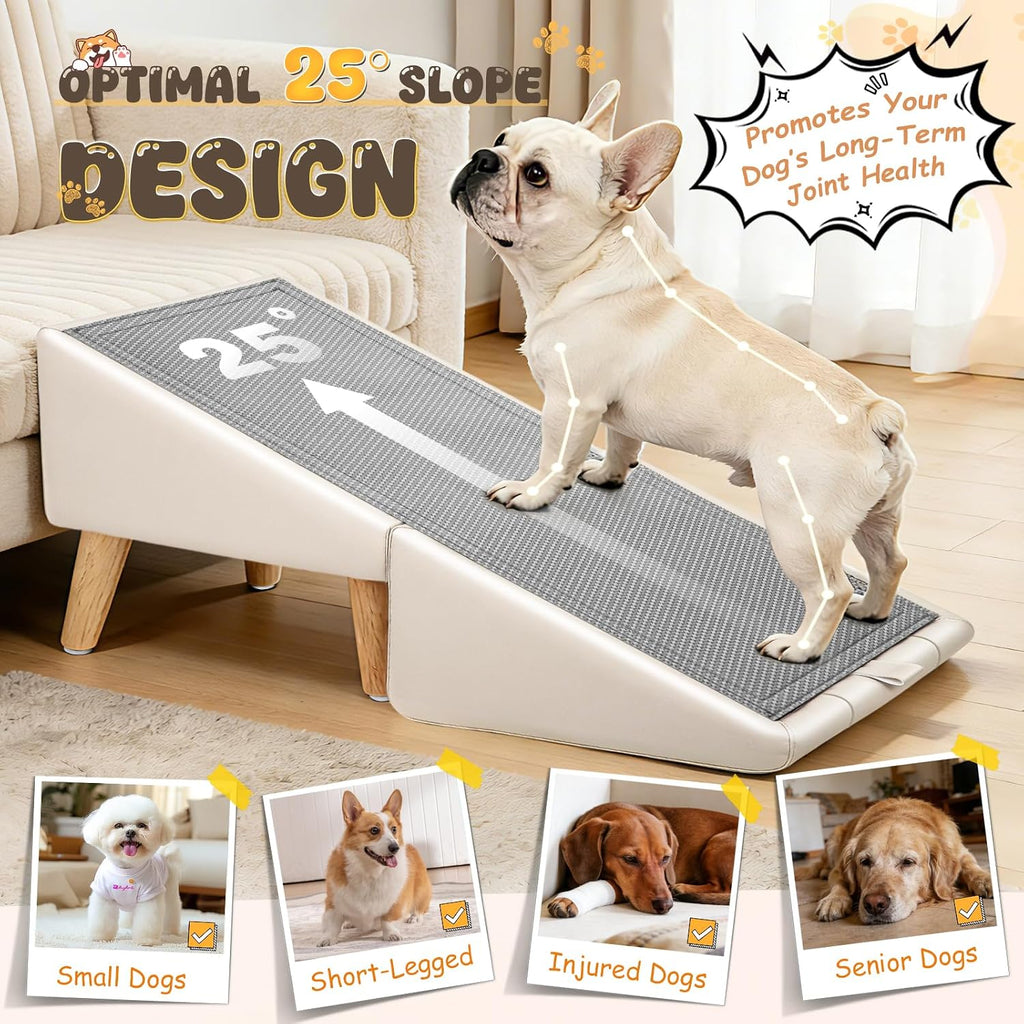 Dog Stairs for Small Dogs 16" H - Upgraded Non-Slip Dog Ramp for Couch