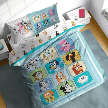 & Friends Full Comforter Set - 7 Piece Kids Bedding Includes Comforter, Sheets & Pillow Cover - Super Soft