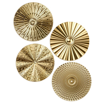 4 Pcs 12 Inch Gold Metal Wall Art Decor Modern Sunburst Decor