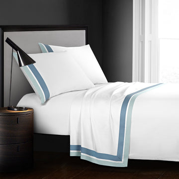 Casabolaj Shading Hotel Collection 4 Pieces Sheet Set 100% Egyptian Cotton Sateen 400 TC - Luxury Modern Sheet sets