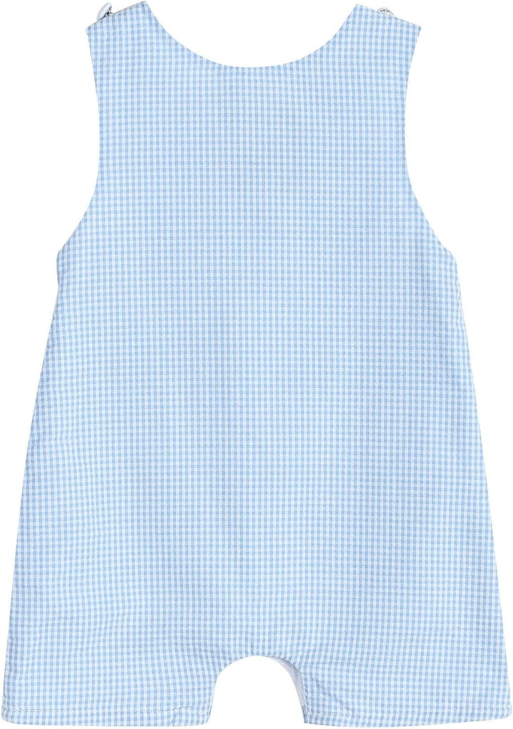 Baby Boys Bunny Smocked Shortalls, Cotton Jon Jon Romper - Spring Summer Toddler One Piece Outfit with Snaps Gift