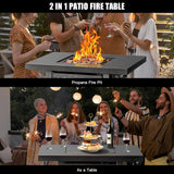 Fire Pit with Grill for Outside Wood Burning