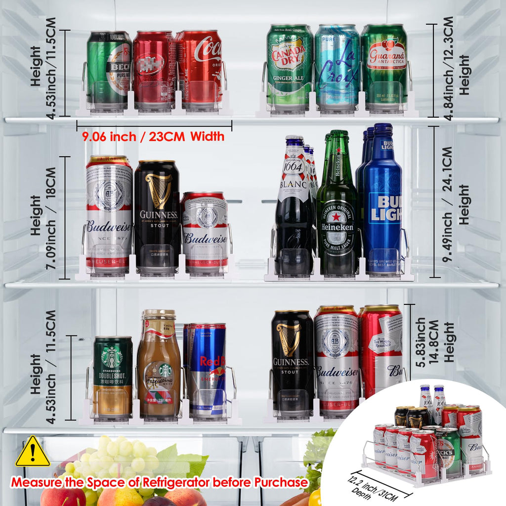 Automatic Drink Dispenser for Fridge, Holds 15 cans Soda, white