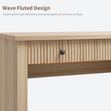 Fluted Home Office Desk Storage, 54 in Modern Executive Desk with Charging Station
