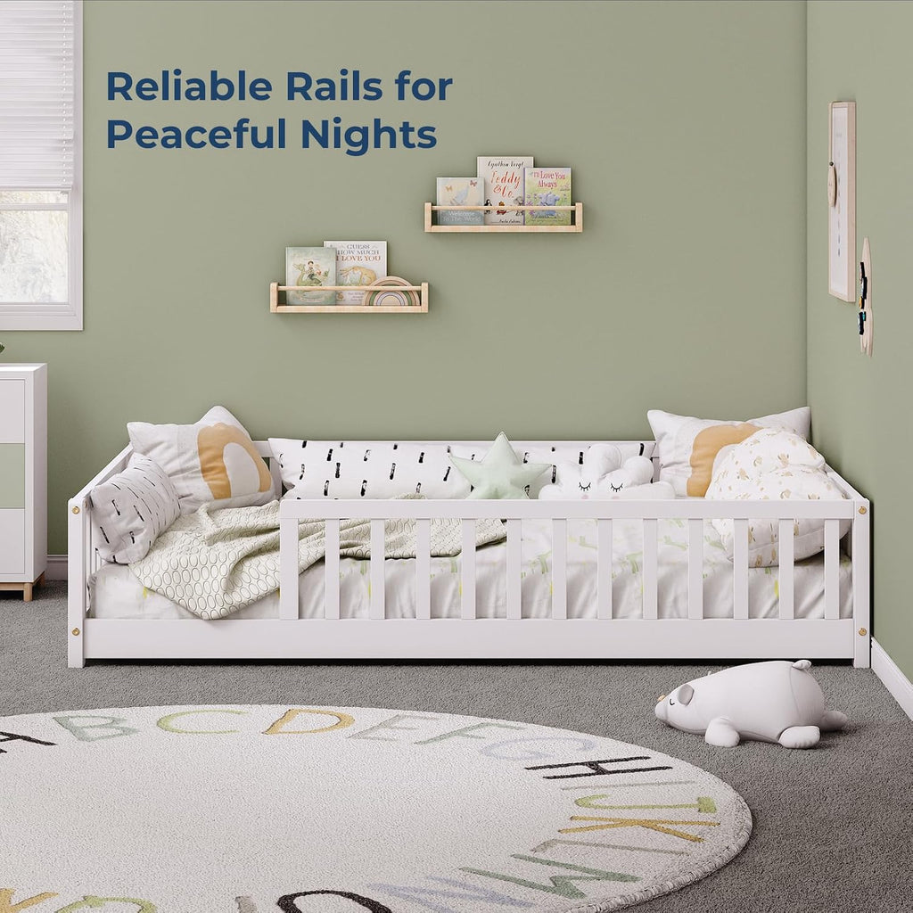 Montessori Floor Bed with Rails