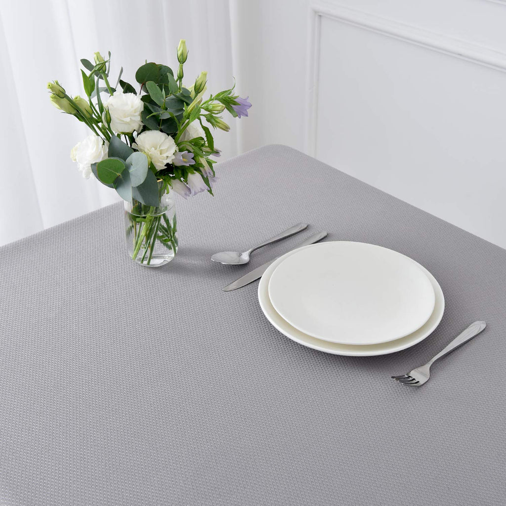 Textured Rectangular Tablecloth Water Resistance Antiwrinkle Spillproof Soft Jacquard Table Cloth, Buffet Banquet