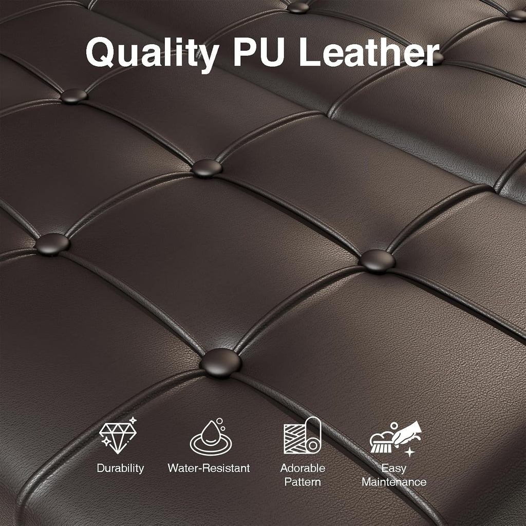 31.5 Inch Large Square Ottoman with Storage,Faux Leather | Coffee Table Storage Ottoman Bench with Lift Top