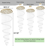 118 Inches Crystal Glam Chandelier Long Light Chandeliers with Dimmable Light Bulbs Gold High Ceiling Pendants Light Fixtures for Foyer Entryway Living Room Stair A100-B0DJJGTV8Y