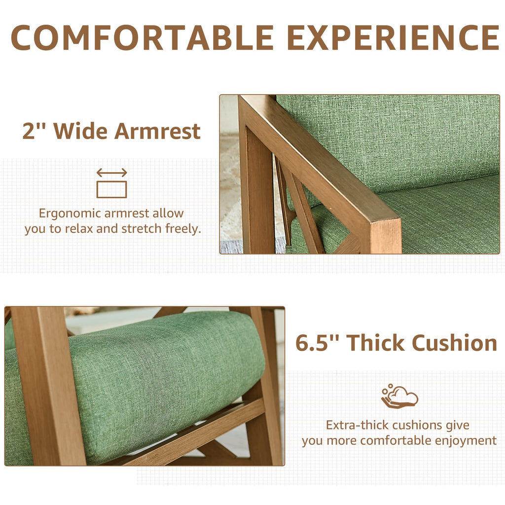 3 Piece Patio Rocking Bistro Set, 6.5'' Thick Cushions