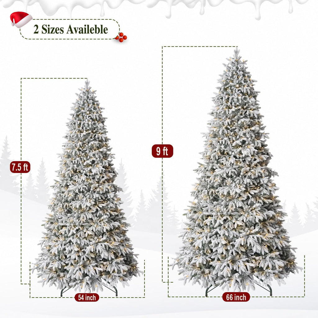 Prelit Luxury Flocked Christmas Tree with Remote Control