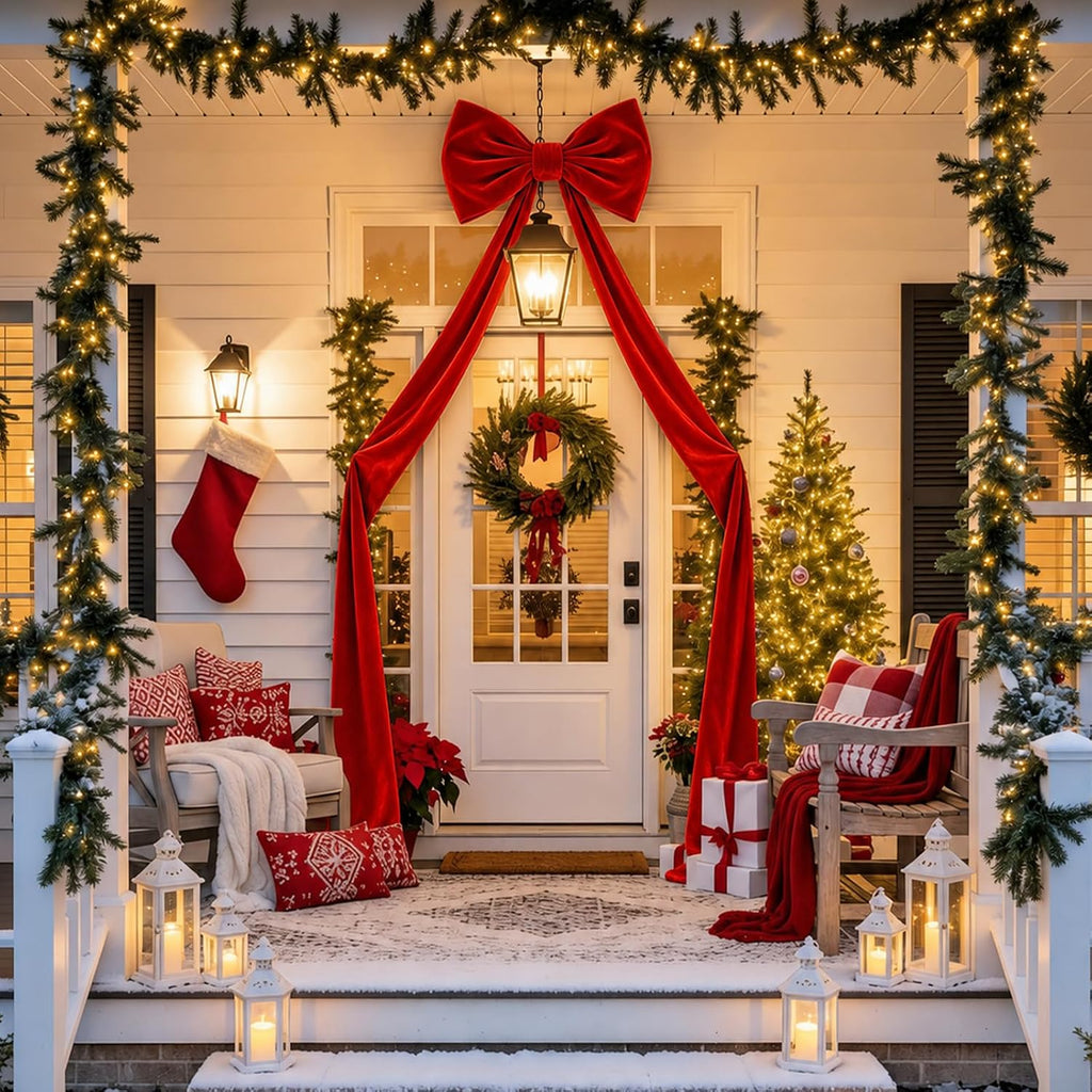 Extra Large Christmas Tree Topper Bow, 118x28 Giant Bow for Christmas Tree