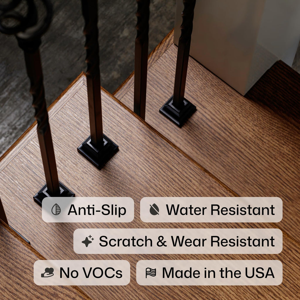 Stair Remodel/Stair Refinishing Kit, Includes 2 Stair Treads, 2 Risers, and 2 Returns - Real Wood Look and Texture