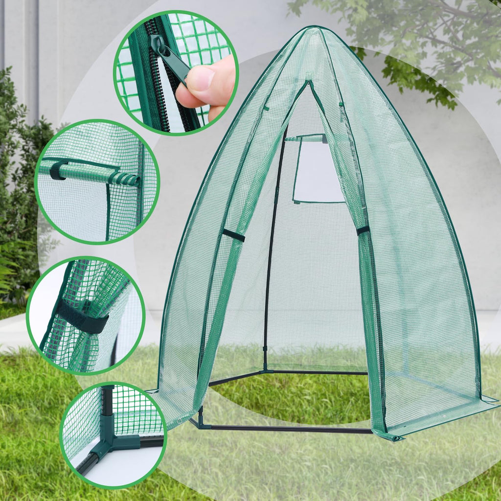 Portable Plant Protector from Animals, Greenhouse for Outsides with Durable PE Cover, Heavy Duty Green House with