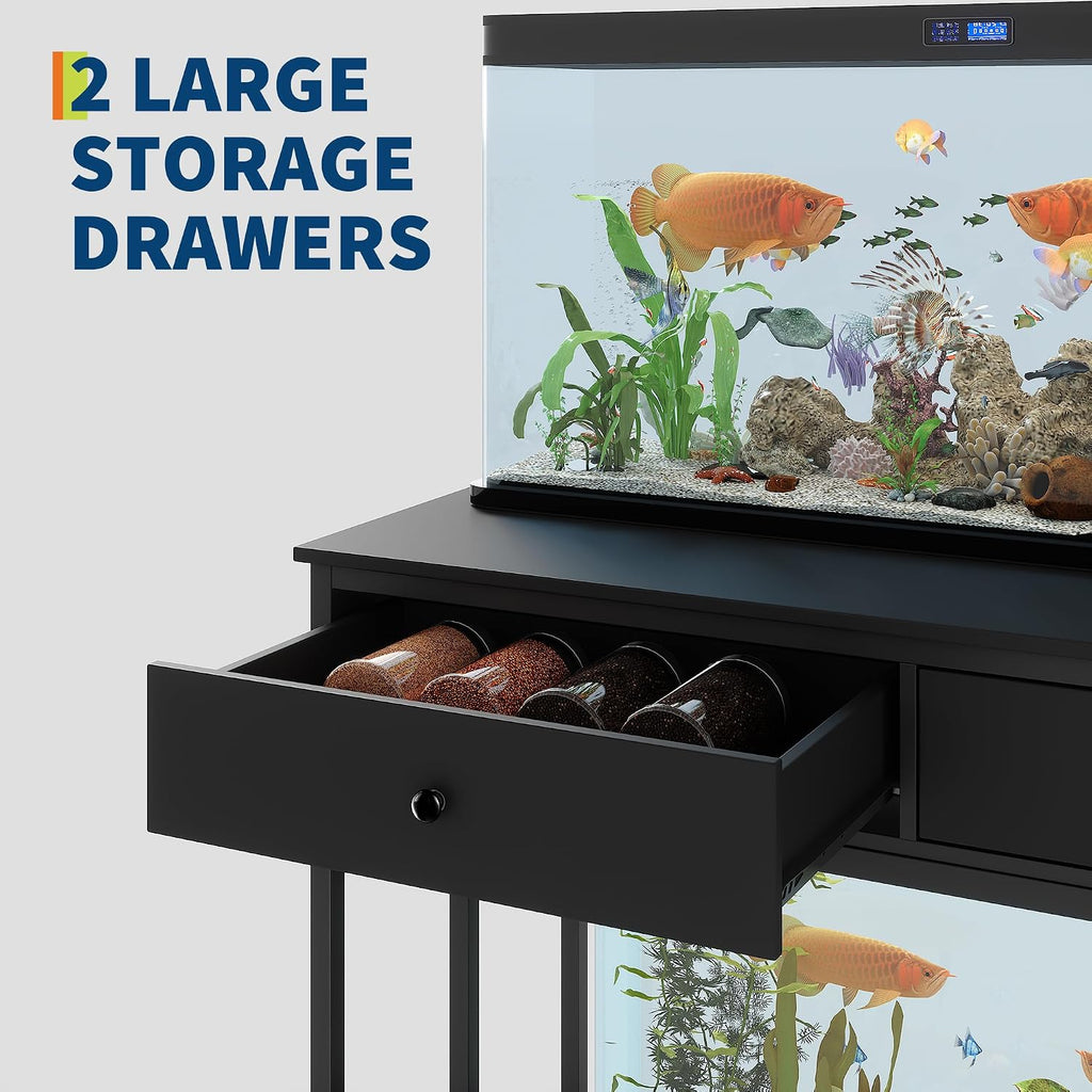 40-50 Gallon Fish Tank & Aquarium Stand with 2 Drawers, Power Hub
