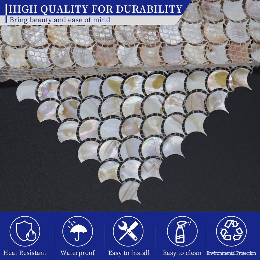 Fish Scale Mother of Pearl Backsplash Tile 12x12 Inch 10 Sheets