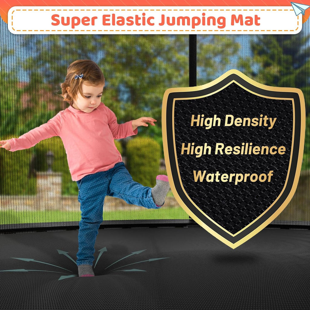 8FT 10FT 12FT 14FT 16FT Trampoline Outdoor for Kids & Adults | Pumpkin Trampolines with Safety Net, Ladder